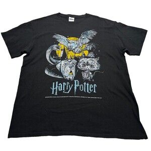 Vintage Harry Potter Night Animals T-Shirt Size Large Black Delta Pro Weight